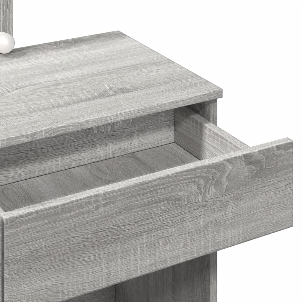 Modern Wooden Dressing Table Makeup Vanity Desk Table With Drawers LED Mirror