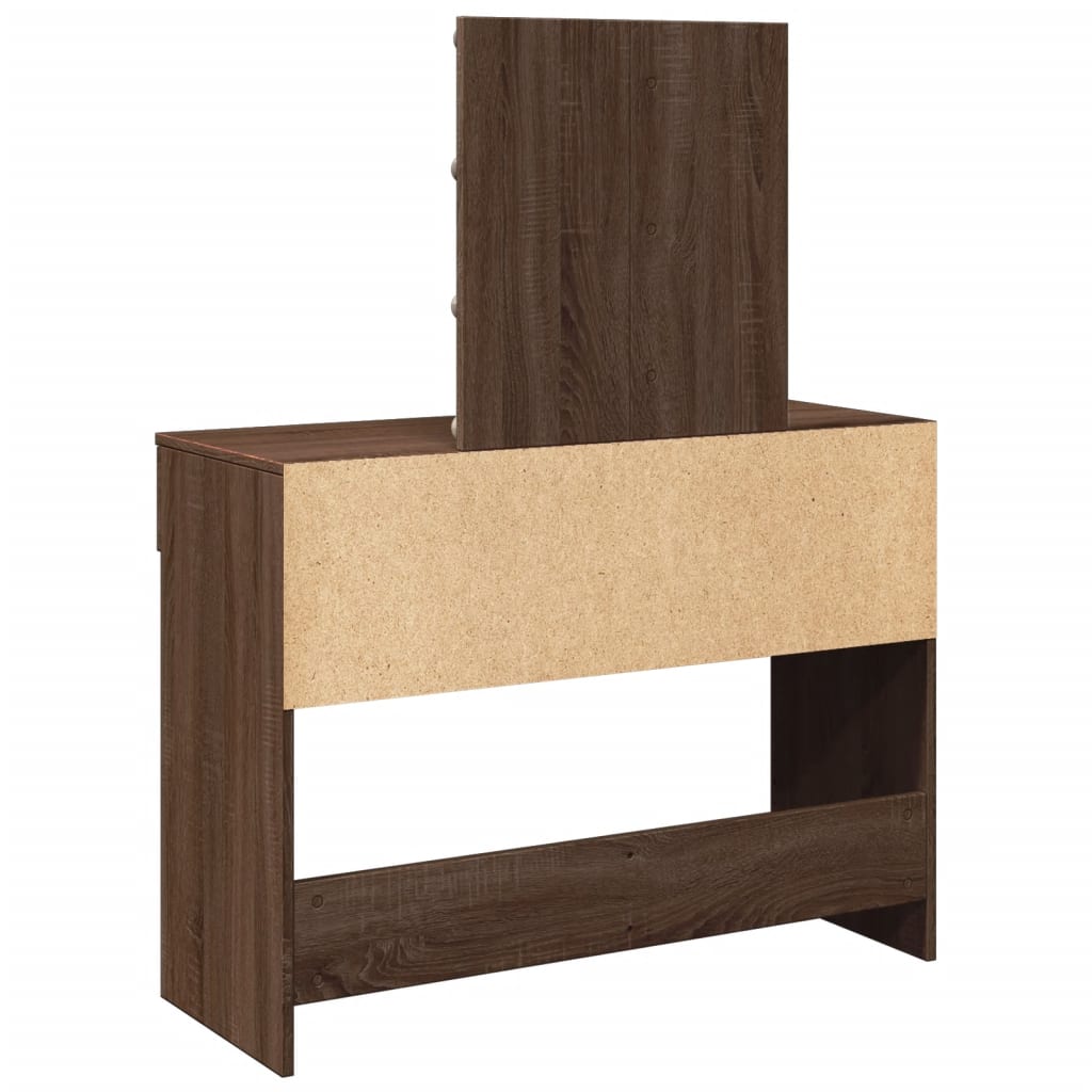 Modern Wooden Dressing Table Makeup Vanity Desk Table With Drawers LED Mirror