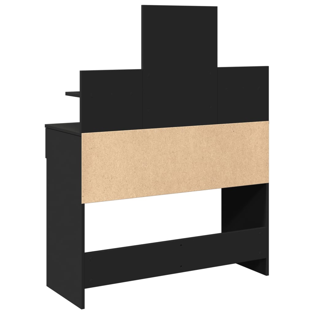 Modern Wooden Makeup Vanity Desk Dressing Table With 2 Drawers LED Mirror