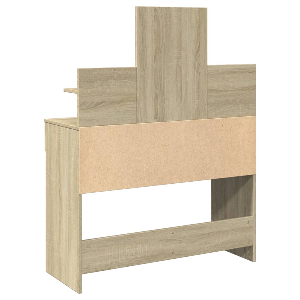 Modern Wooden Makeup Vanity Desk Dressing Table With 2 Drawers LED Mirror