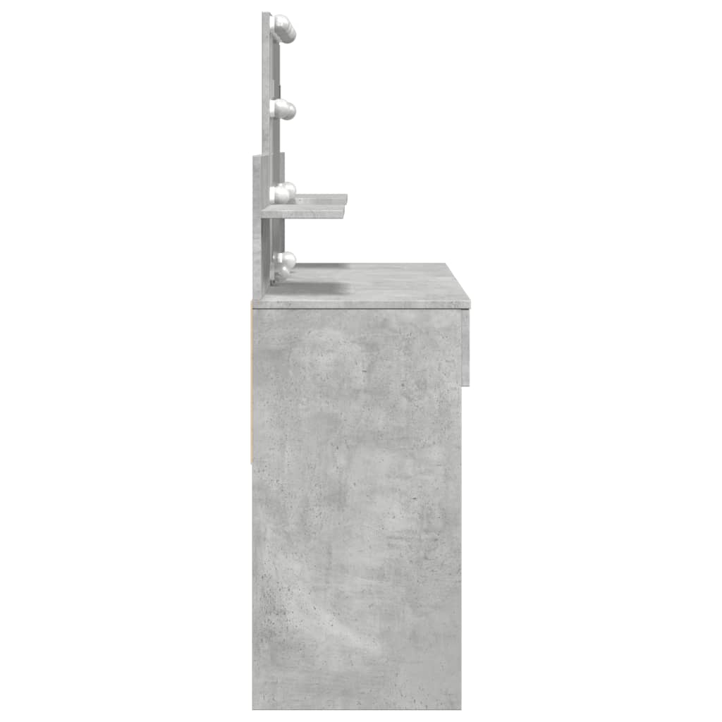 Modern Wooden Makeup Vanity Desk Dressing Table With 2 Drawers LED Mirror