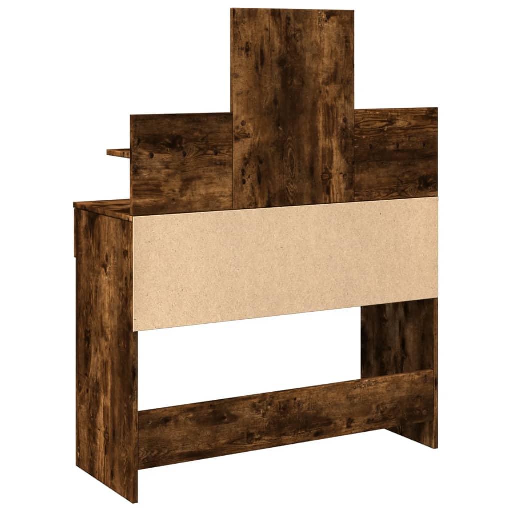 Modern Wooden Makeup Vanity Desk Dressing Table With 2 Drawers LED Mirror
