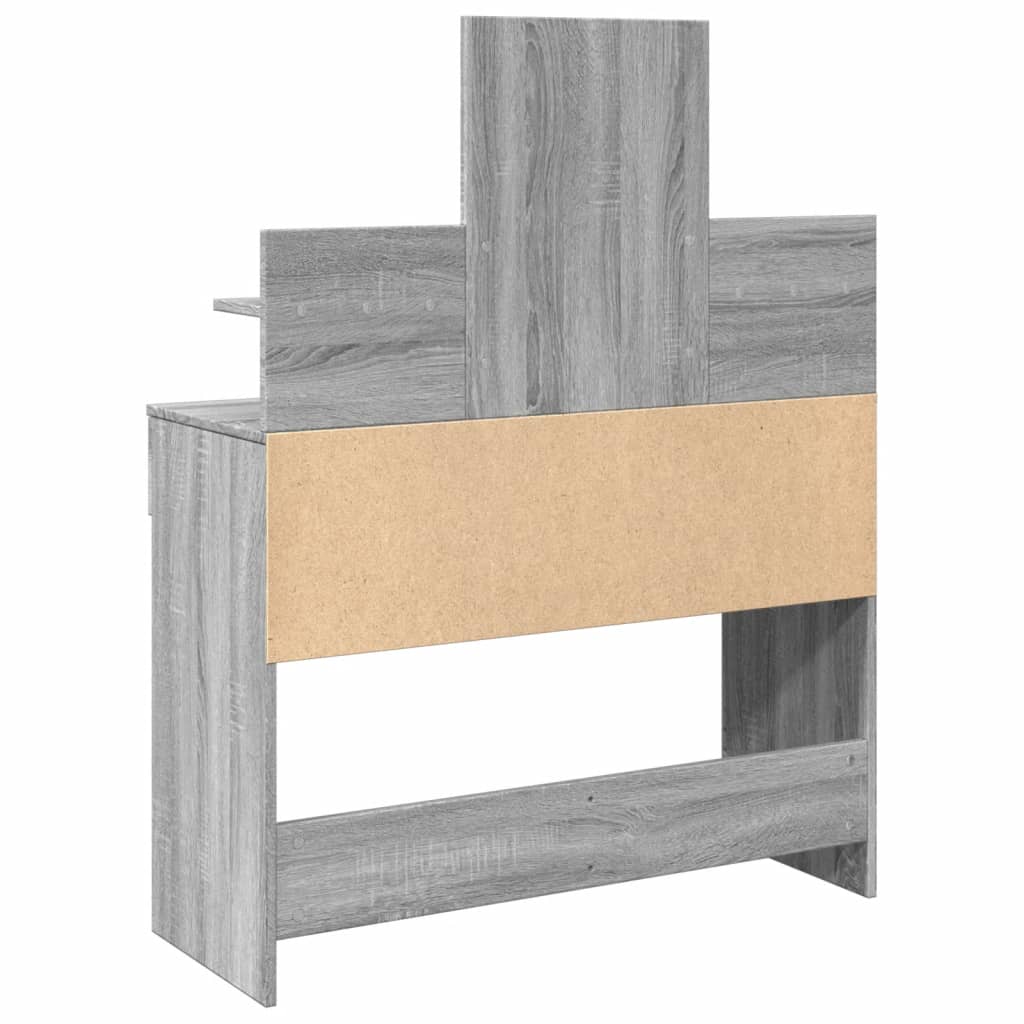 Modern Wooden Makeup Vanity Desk Dressing Table With 2 Drawers LED Mirror