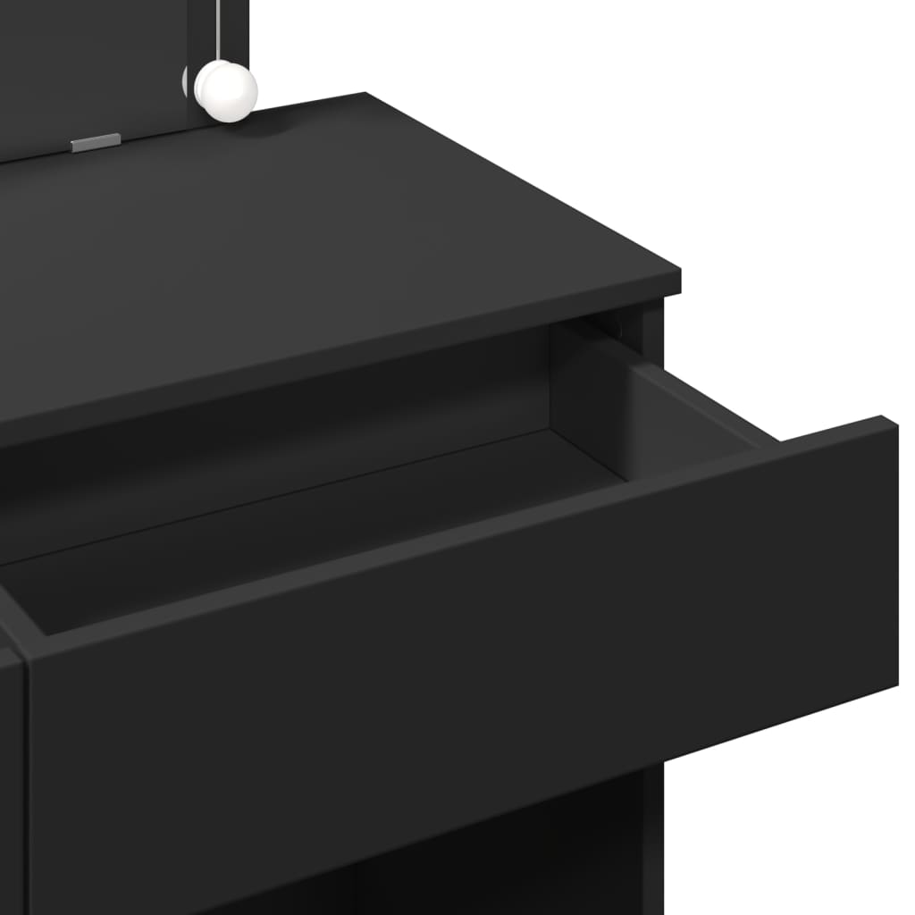 Modern Wooden Wide Dressing Table Makeup Vanity Desk With LED Mirror & Drawers