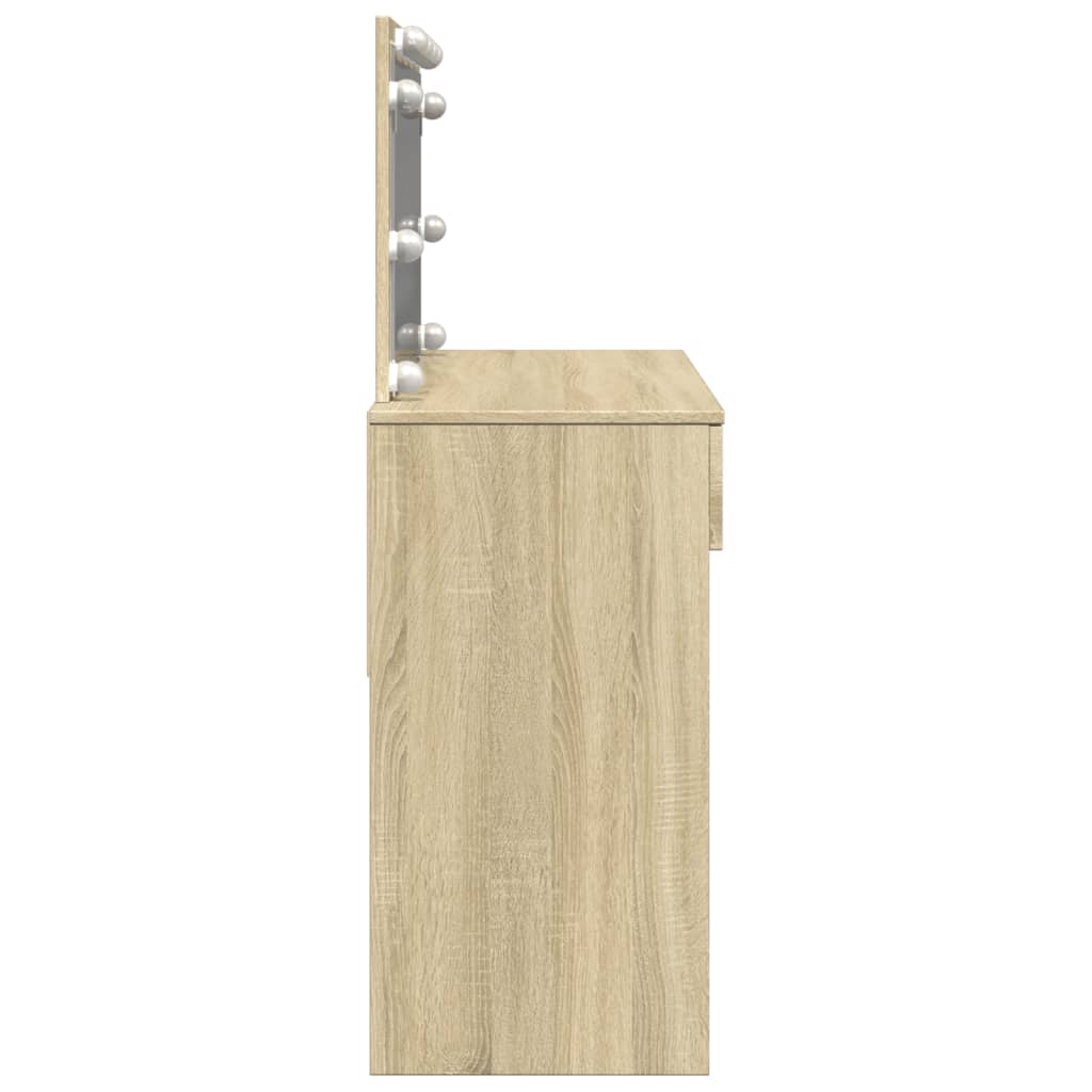 Dressing Table with LED Sonoma Oak 100x40x120 cm