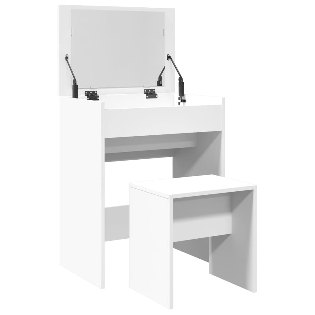 Modern Wooden Dressing Table Makeup Vanity Table With Lift Up Mirror Storage