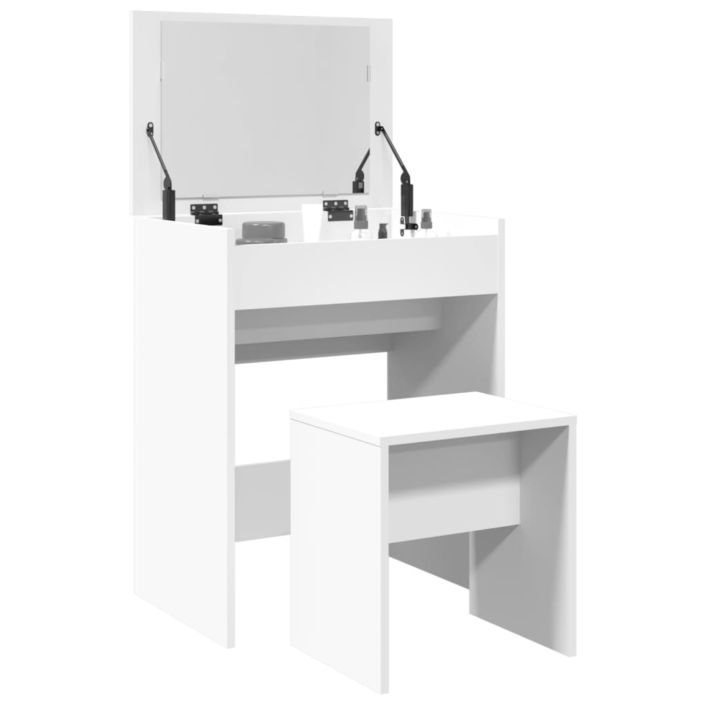Modern Wooden Dressing Table Makeup Vanity Table With Lift Up Mirror Storage