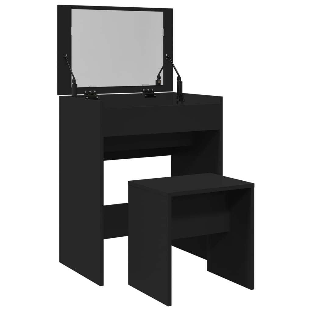 Modern Wooden Dressing Table Makeup Vanity Table With Lift Up Mirror Storage