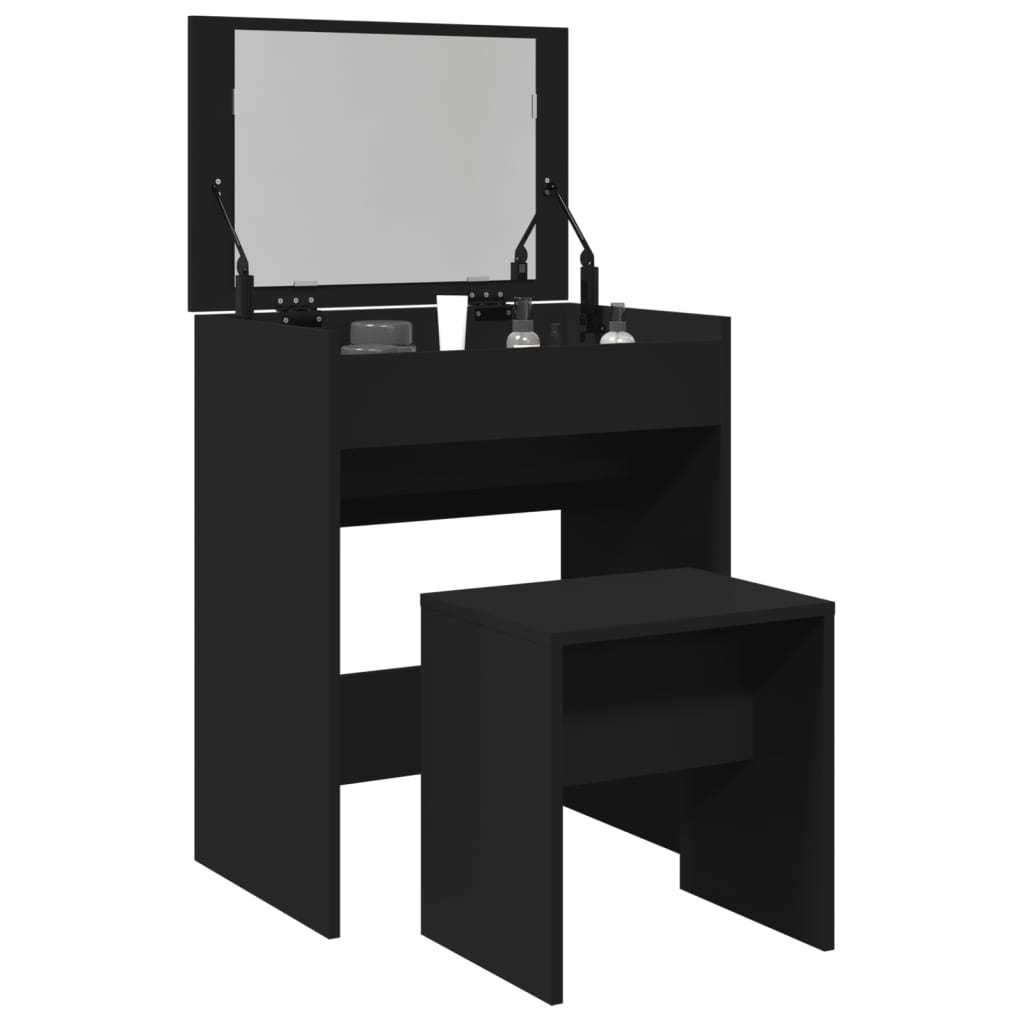 Modern Wooden Dressing Table Makeup Vanity Table With Lift Up Mirror Storage