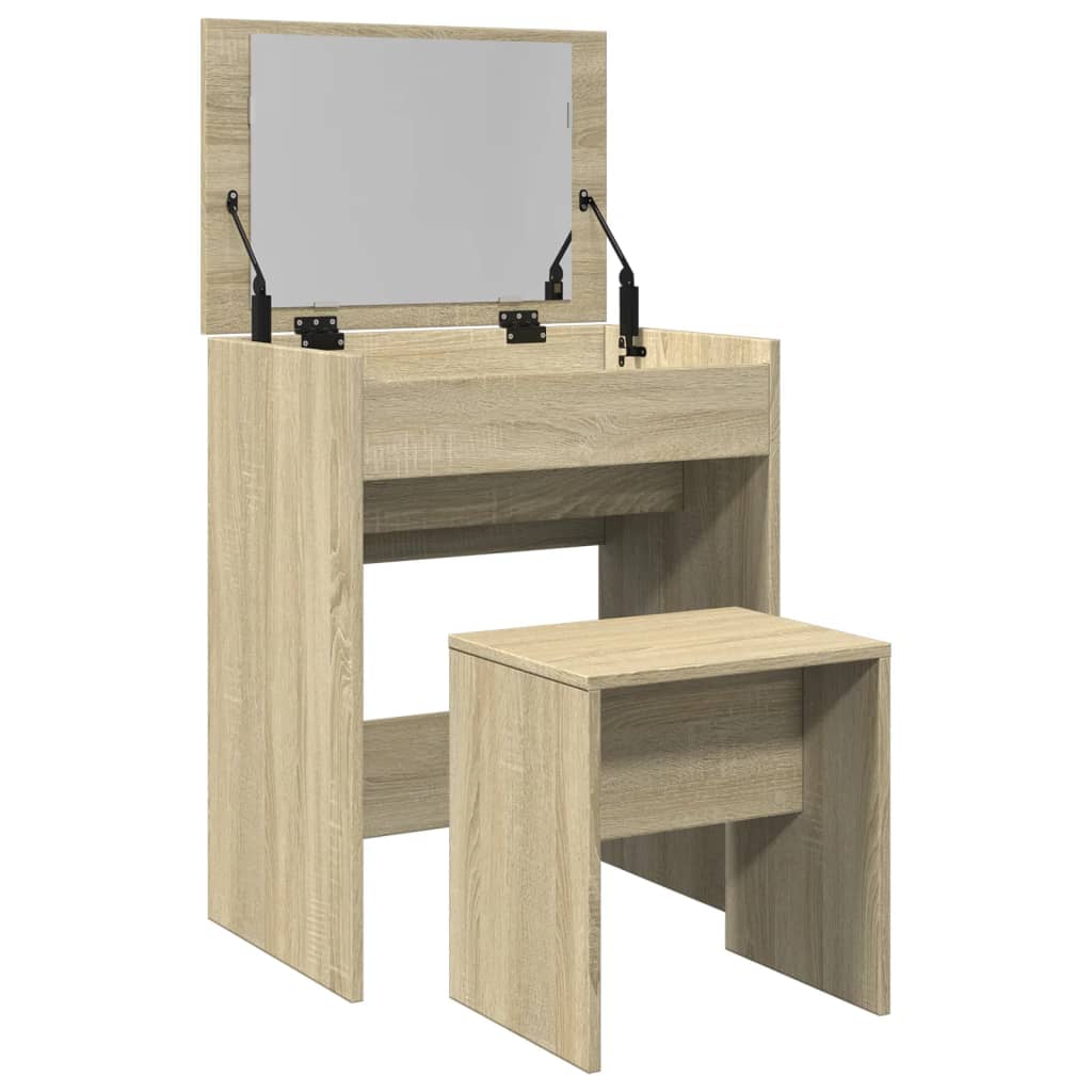 Modern Wooden Dressing Table Makeup Vanity Table With Lift Up Mirror Storage