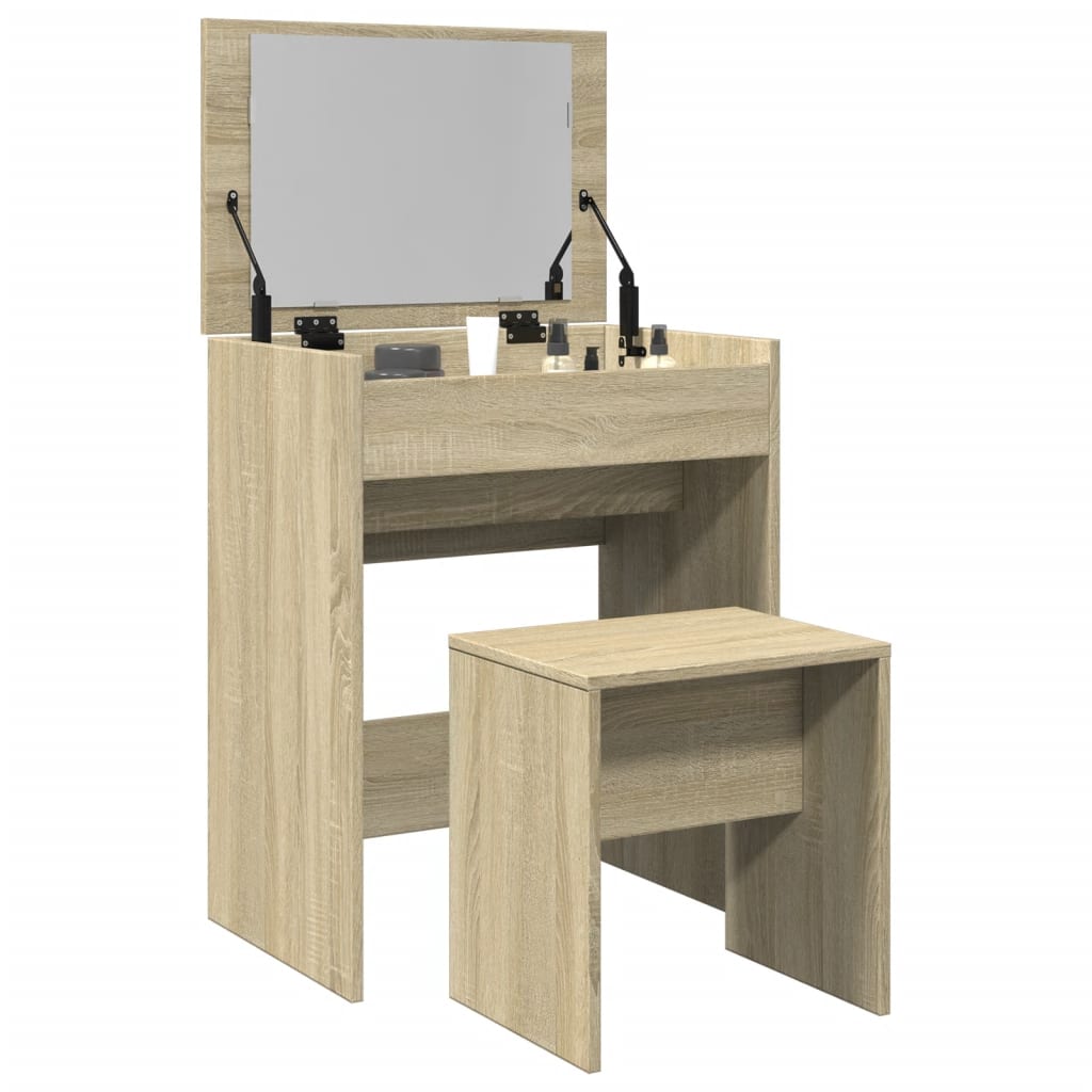 Modern Wooden Dressing Table Makeup Vanity Table With Lift Up Mirror Storage