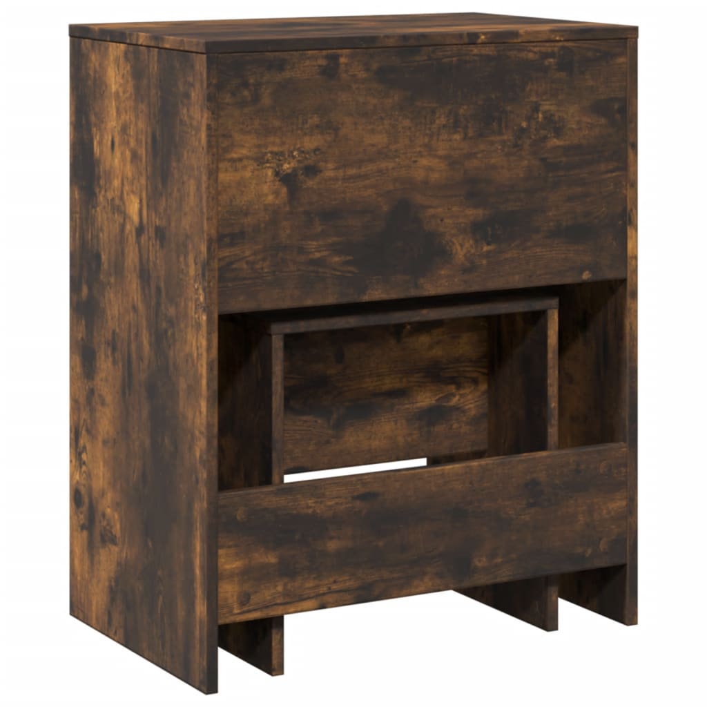 Modern Wooden Dressing Table Makeup Vanity Table With Lift Up Mirror Storage