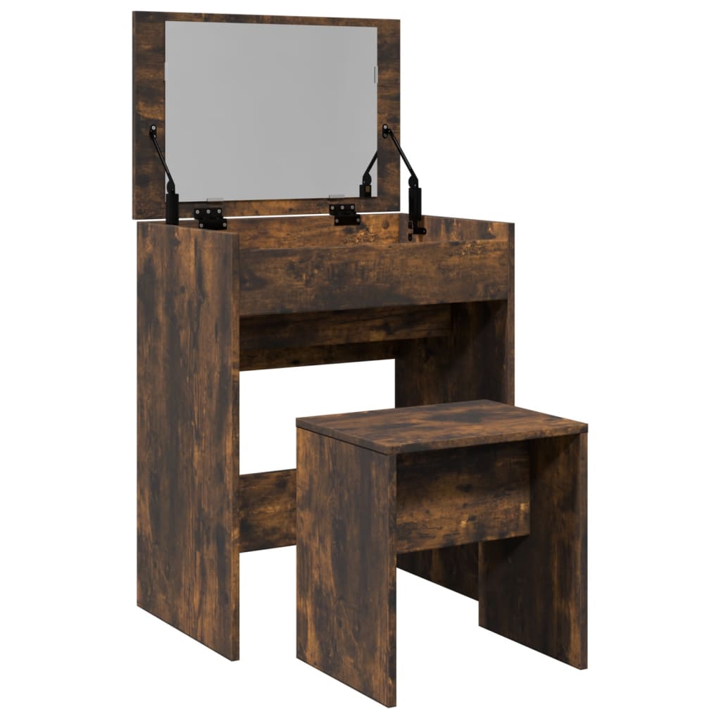 Modern Wooden Dressing Table Makeup Vanity Table With Lift Up Mirror Storage
