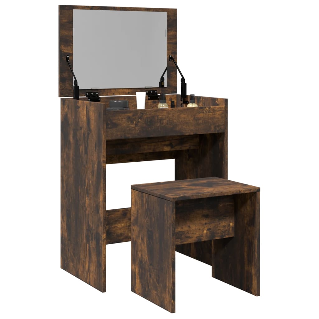 Modern Wooden Dressing Table Makeup Vanity Table With Lift Up Mirror Storage