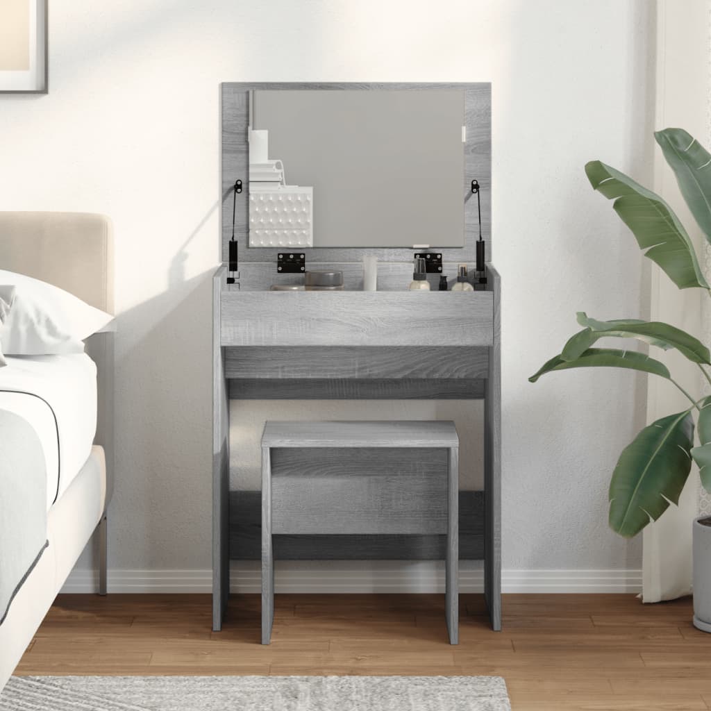 Modern Wooden Dressing Table Makeup Vanity Table With Lift Up Mirror Storage