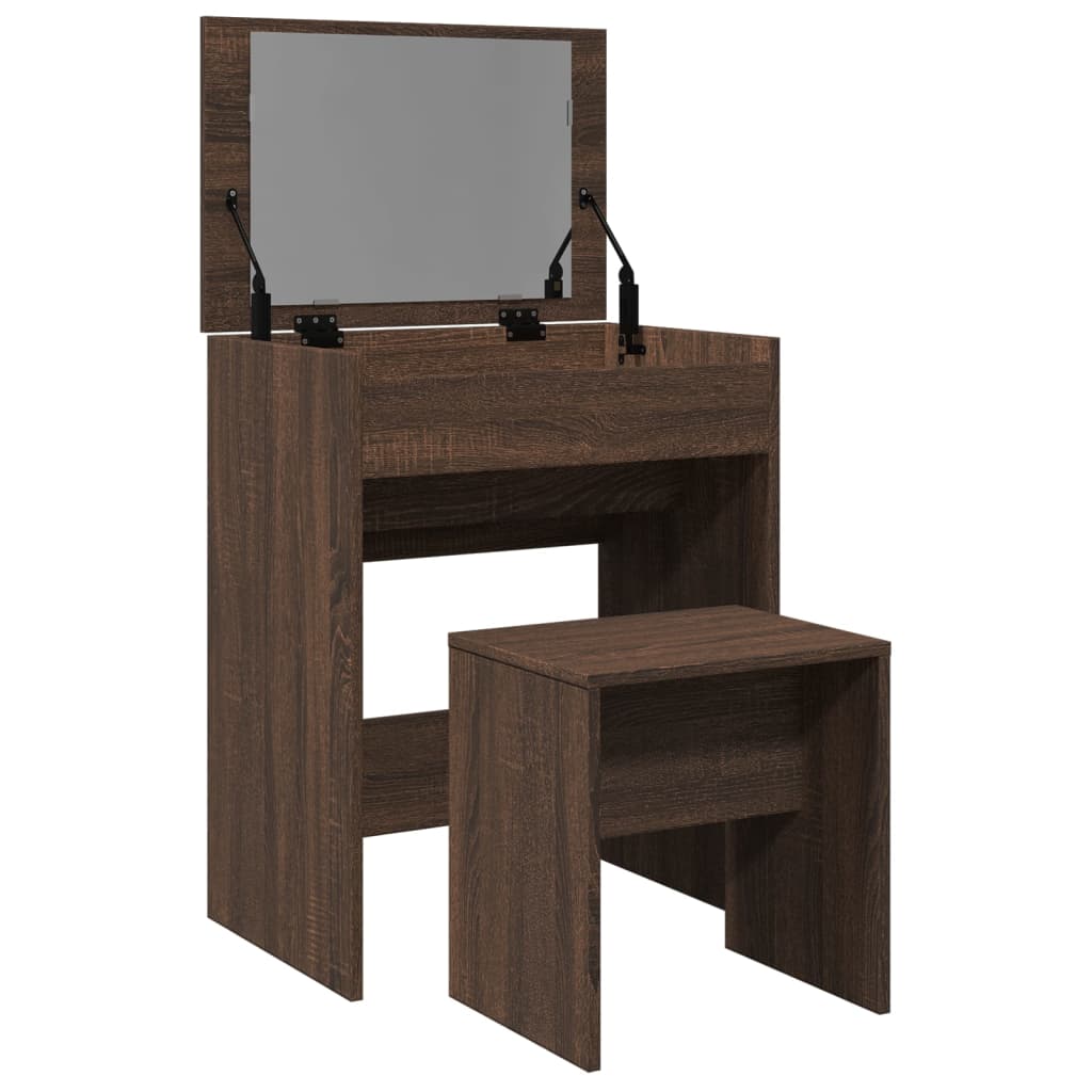 Modern Wooden Dressing Table Makeup Vanity Table With Lift Up Mirror Storage