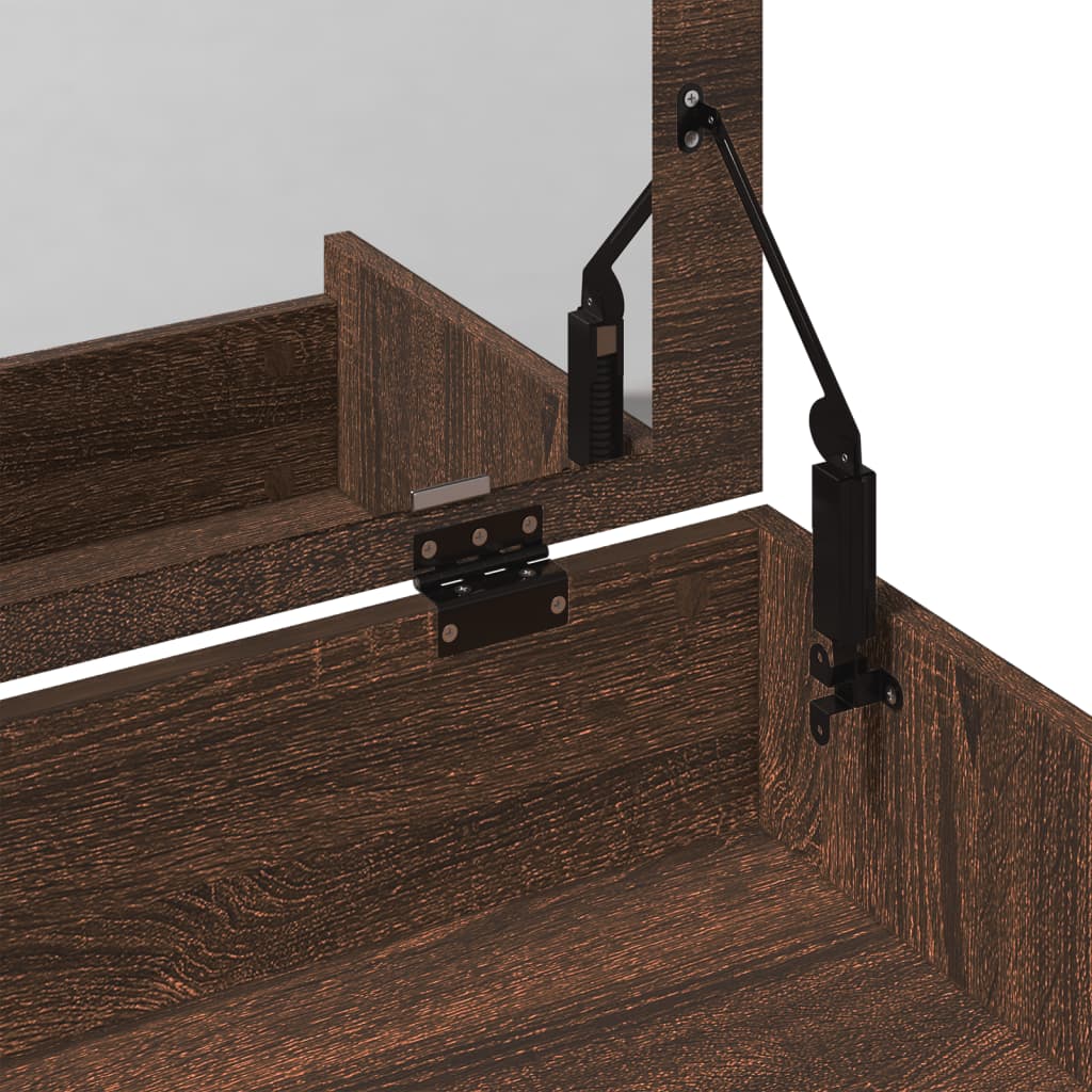 Modern Wooden Dressing Table Makeup Vanity Table With Lift Up Mirror Storage