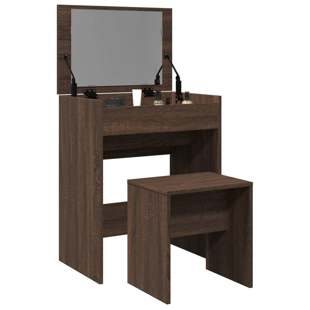 Modern Wooden Dressing Table Makeup Vanity Table With Lift Up Mirror Storage
