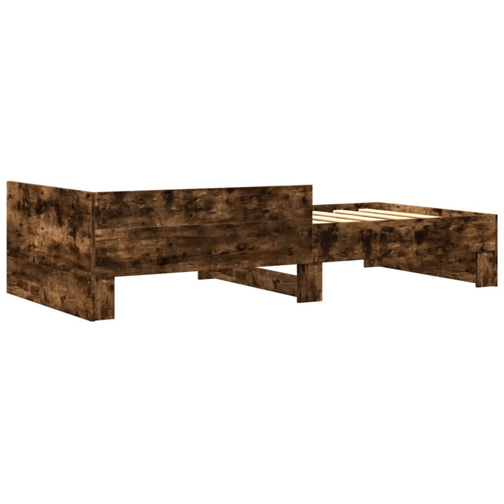 Bed Frame without Mattress Smoked Oak 100x200 cm Engineered Wood