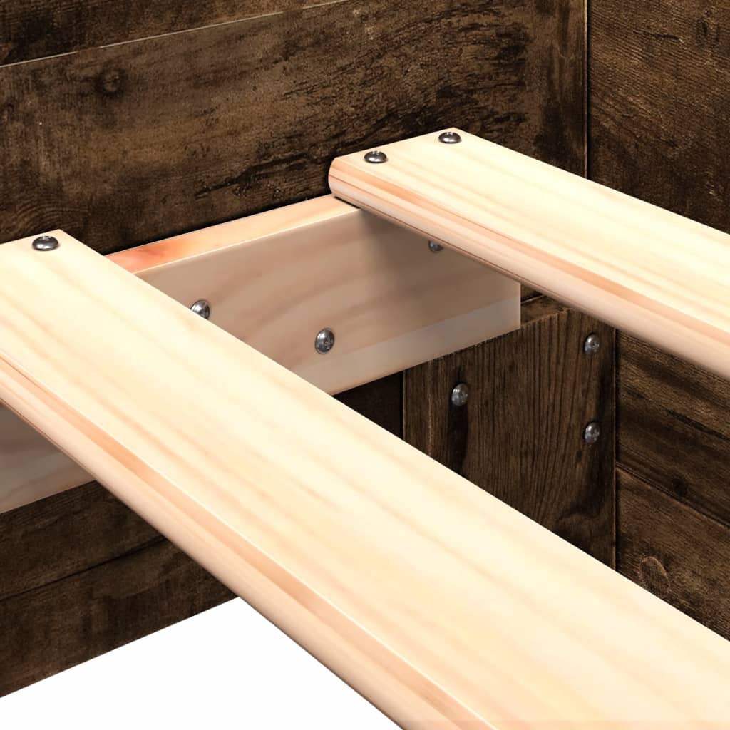 Bed Frame without Mattress Smoked Oak 100x200 cm Engineered Wood