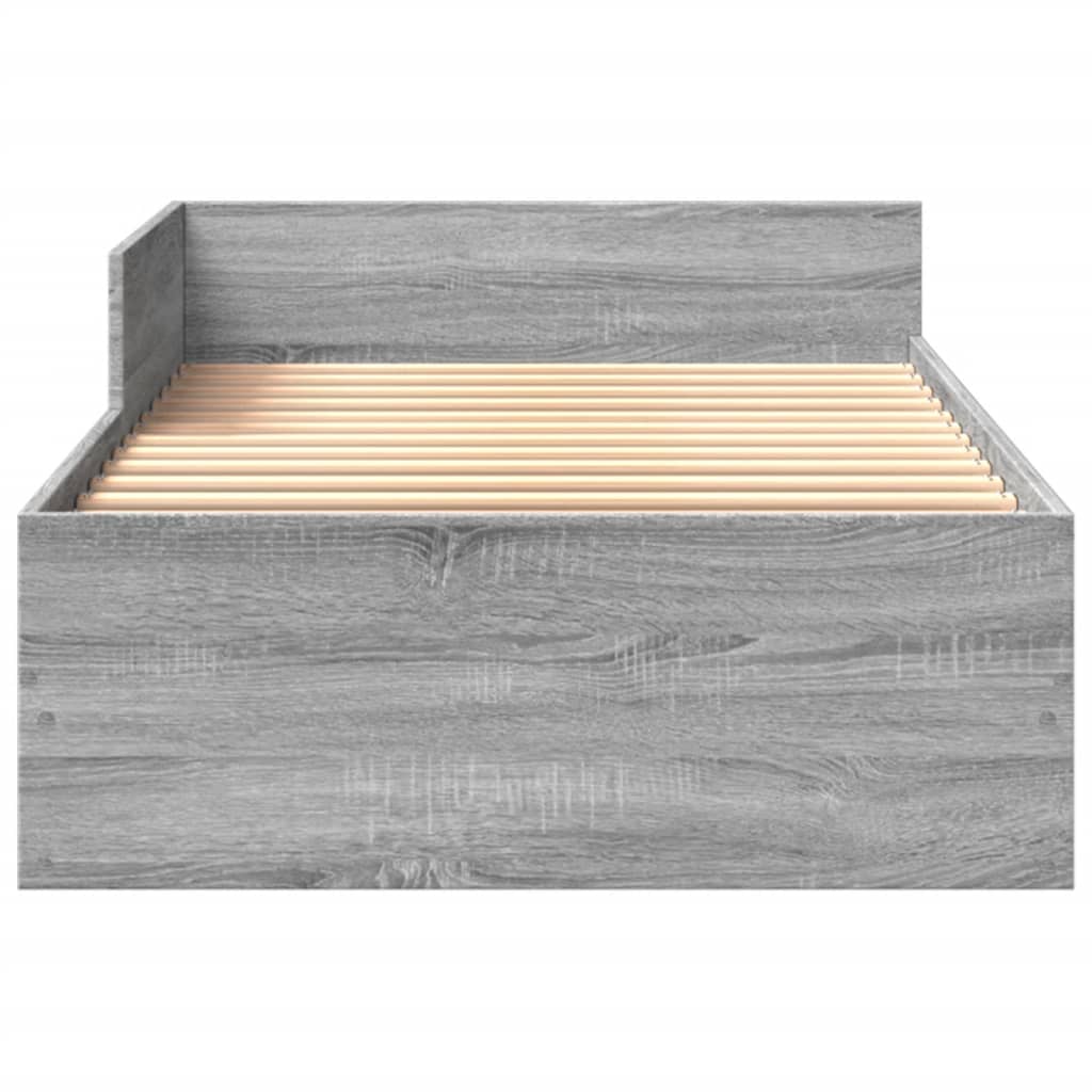 Bed Frame without Mattress Grey Sonoma 90x190 cm Single Engineered Wood
