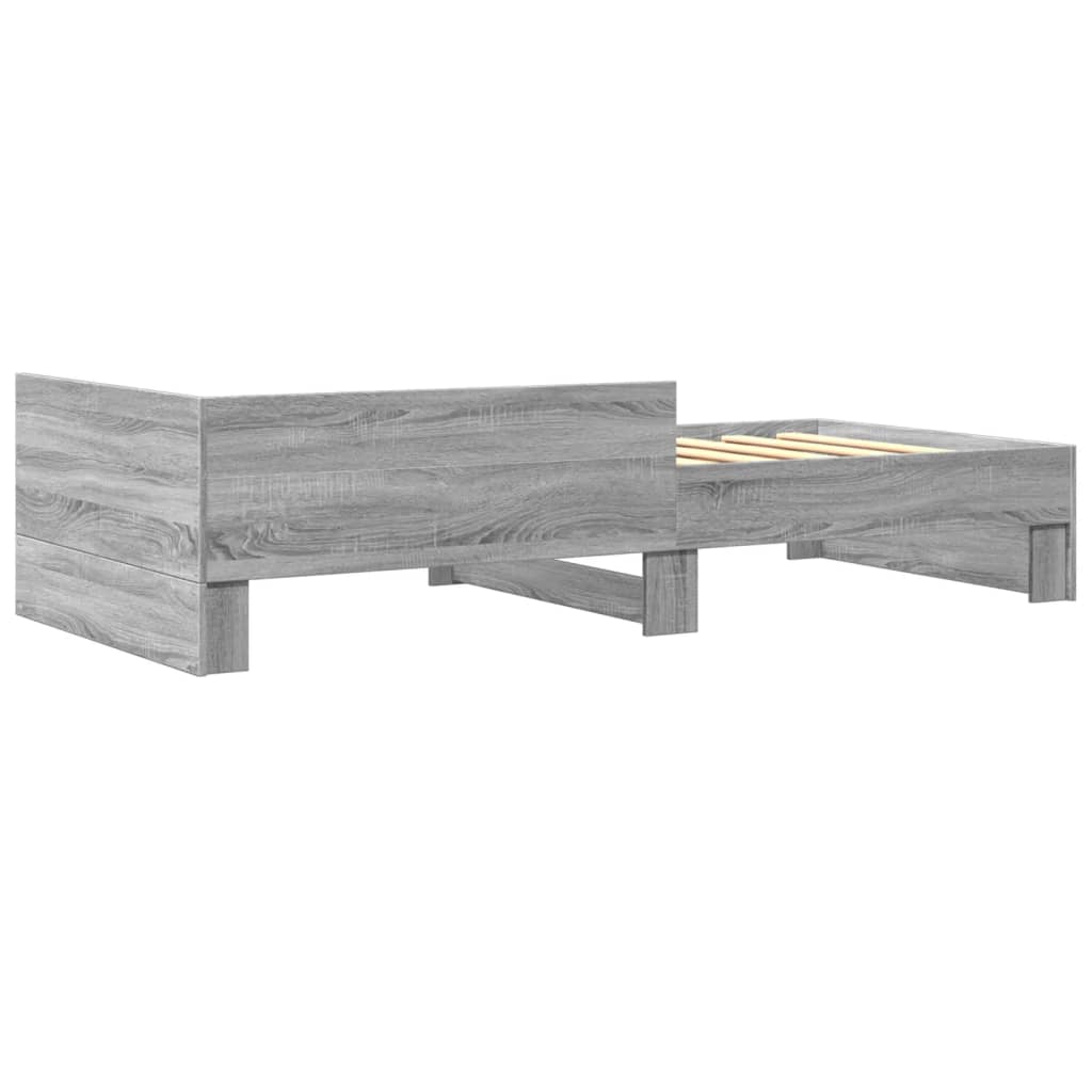 Bed Frame without Mattress Grey Sonoma 90x190 cm Single Engineered Wood