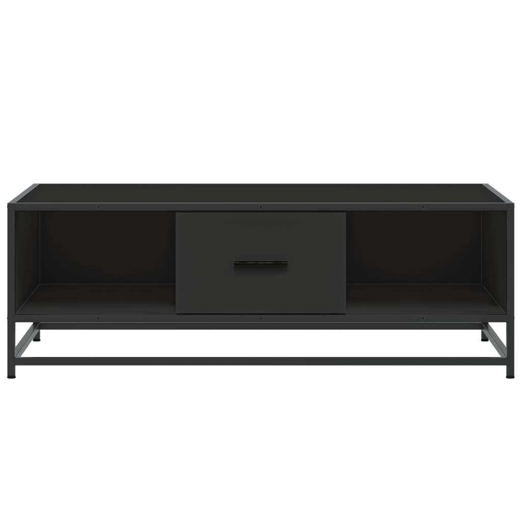 Industrial Wooden Living Room Square Coffee Table With Storage Drawer & Open Shelves