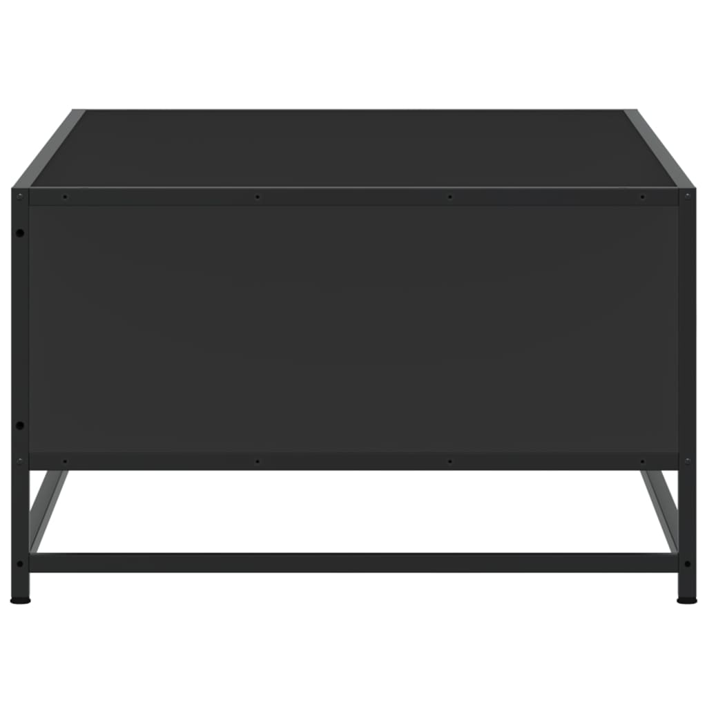 Industrial Wooden Living Room Square Coffee Table With Storage Drawer & Open Shelves