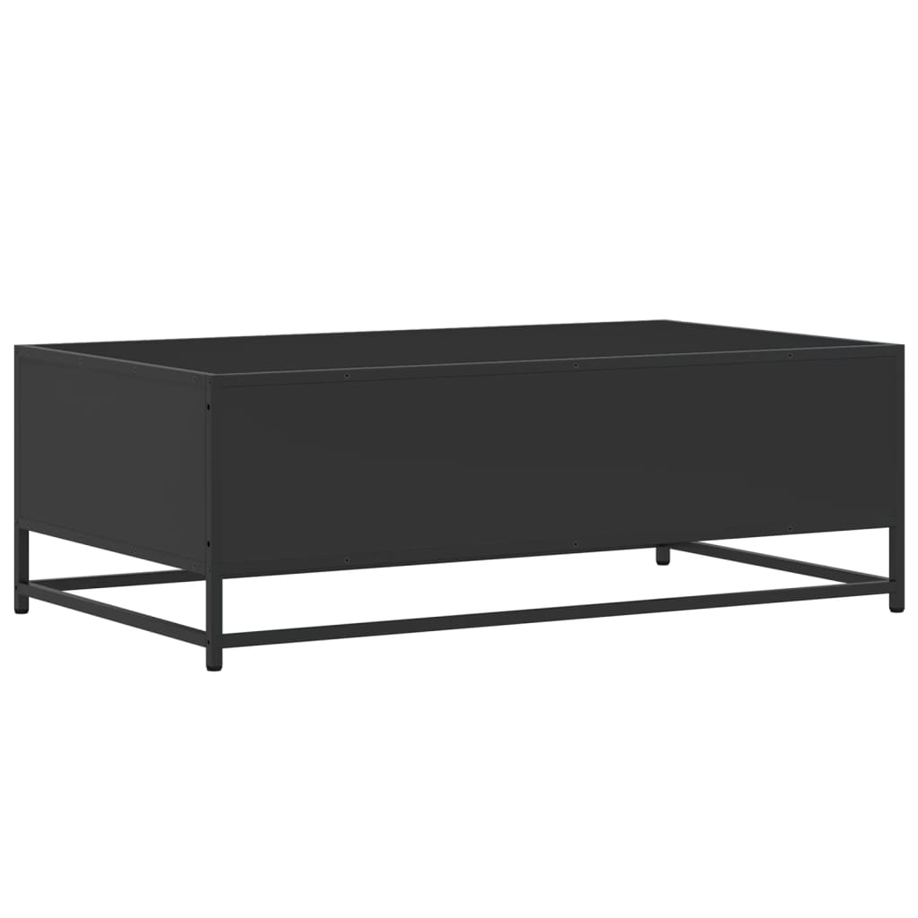 Industrial Wooden Living Room Square Coffee Table With Storage Drawer & Open Shelves