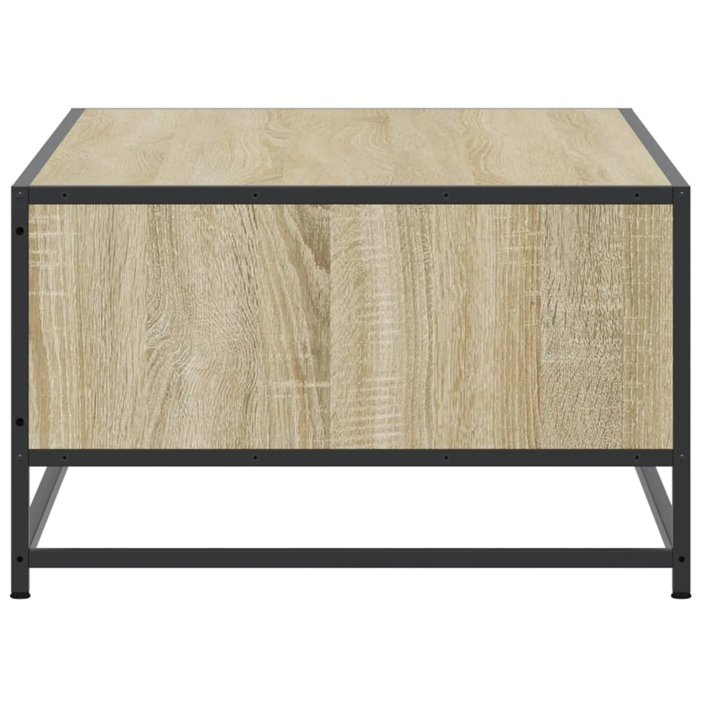 Industrial Wooden Living Room Square Coffee Table With Storage Drawer & Open Shelves