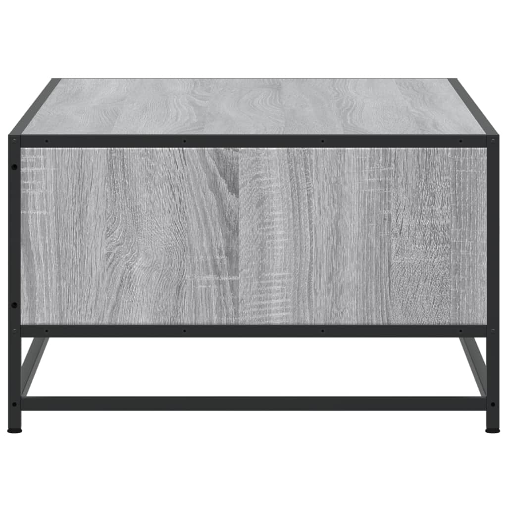 Industrial Wooden Living Room Square Coffee Table With Storage Drawer & Open Shelves