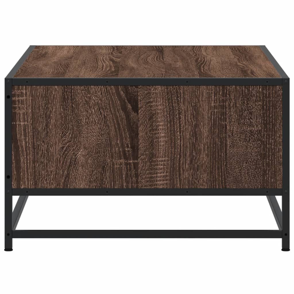 Industrial Wooden Living Room Square Coffee Table With Storage Drawer & Open Shelves