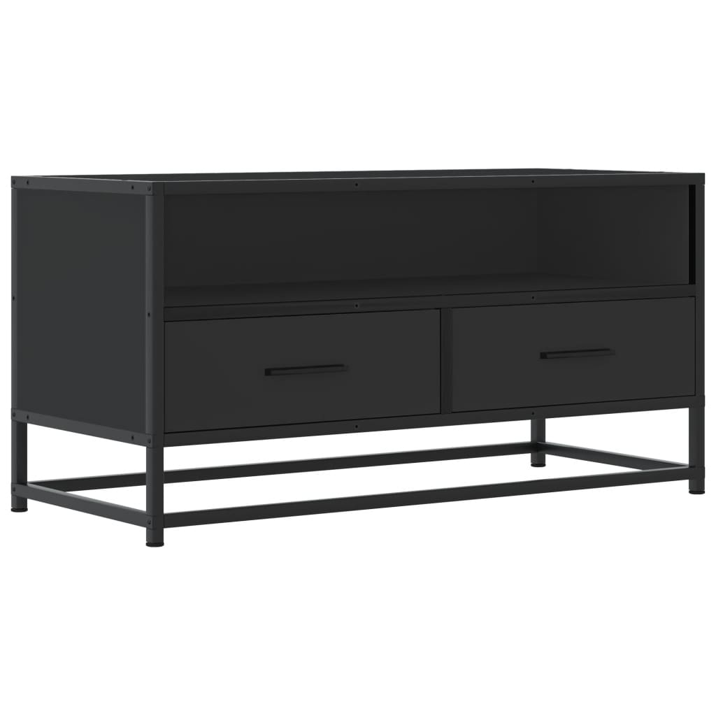 Industrial Wooden 31 Inch TV Tele Stand Unit Cabinet With Storage Drawers Shelf