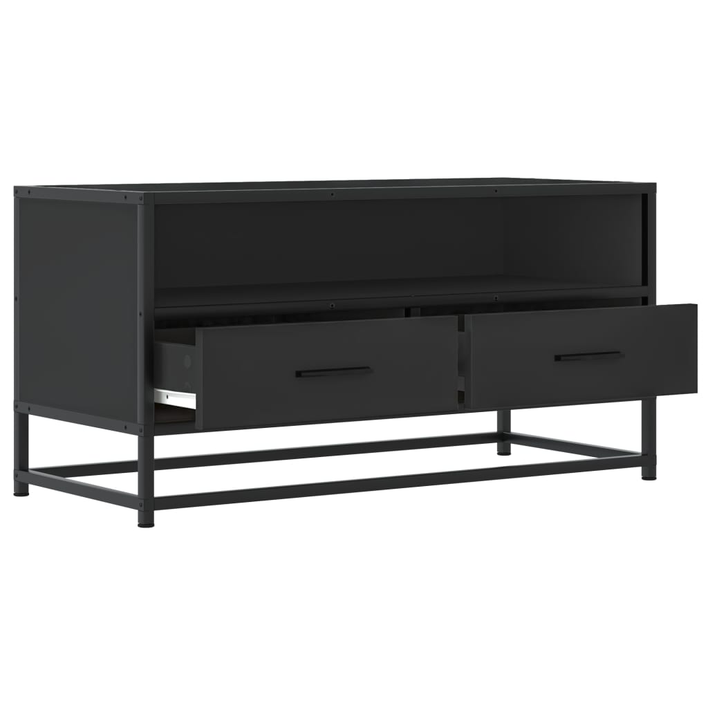 Industrial Wooden 31 Inch TV Tele Stand Unit Cabinet With Storage Drawers Shelf