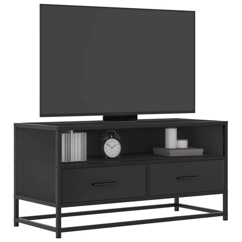 Industrial Wooden 31 Inch TV Tele Stand Unit Cabinet With Storage Drawers Shelf