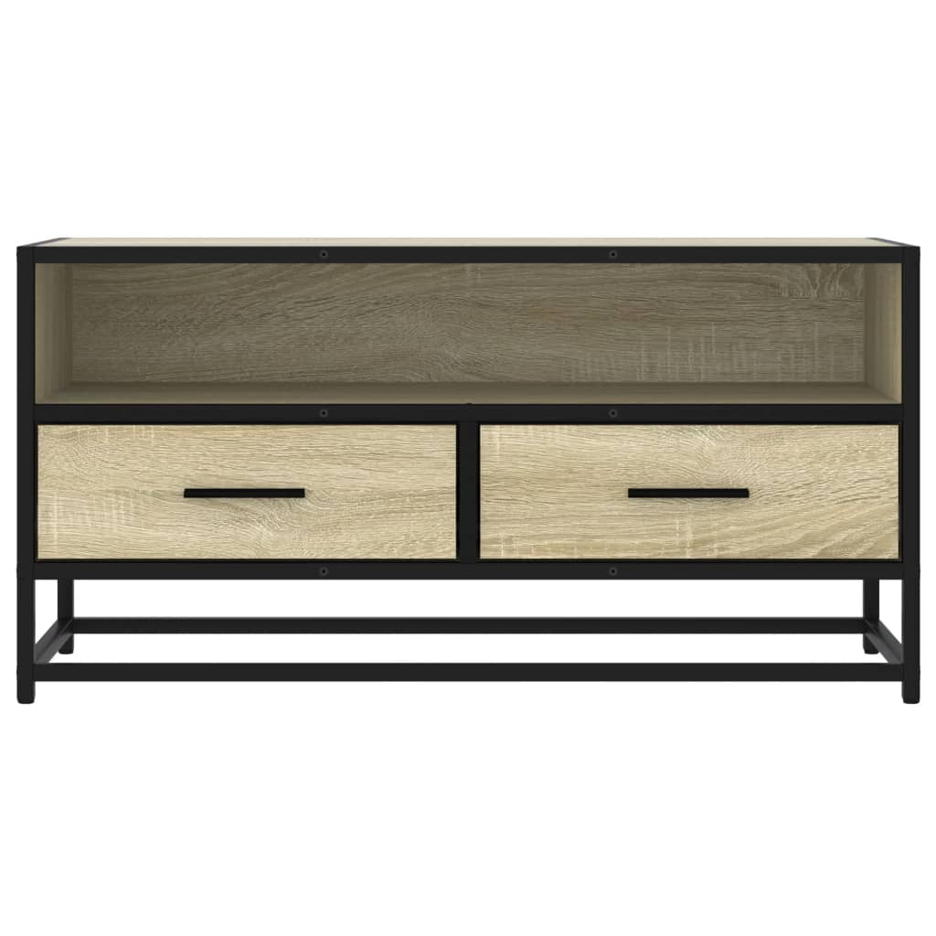 Industrial Wooden 31 Inch TV Tele Stand Unit Cabinet With Storage Drawers Shelf