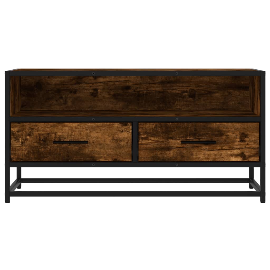 Industrial Wooden 31 Inch TV Tele Stand Unit Cabinet With Storage Drawers Shelf