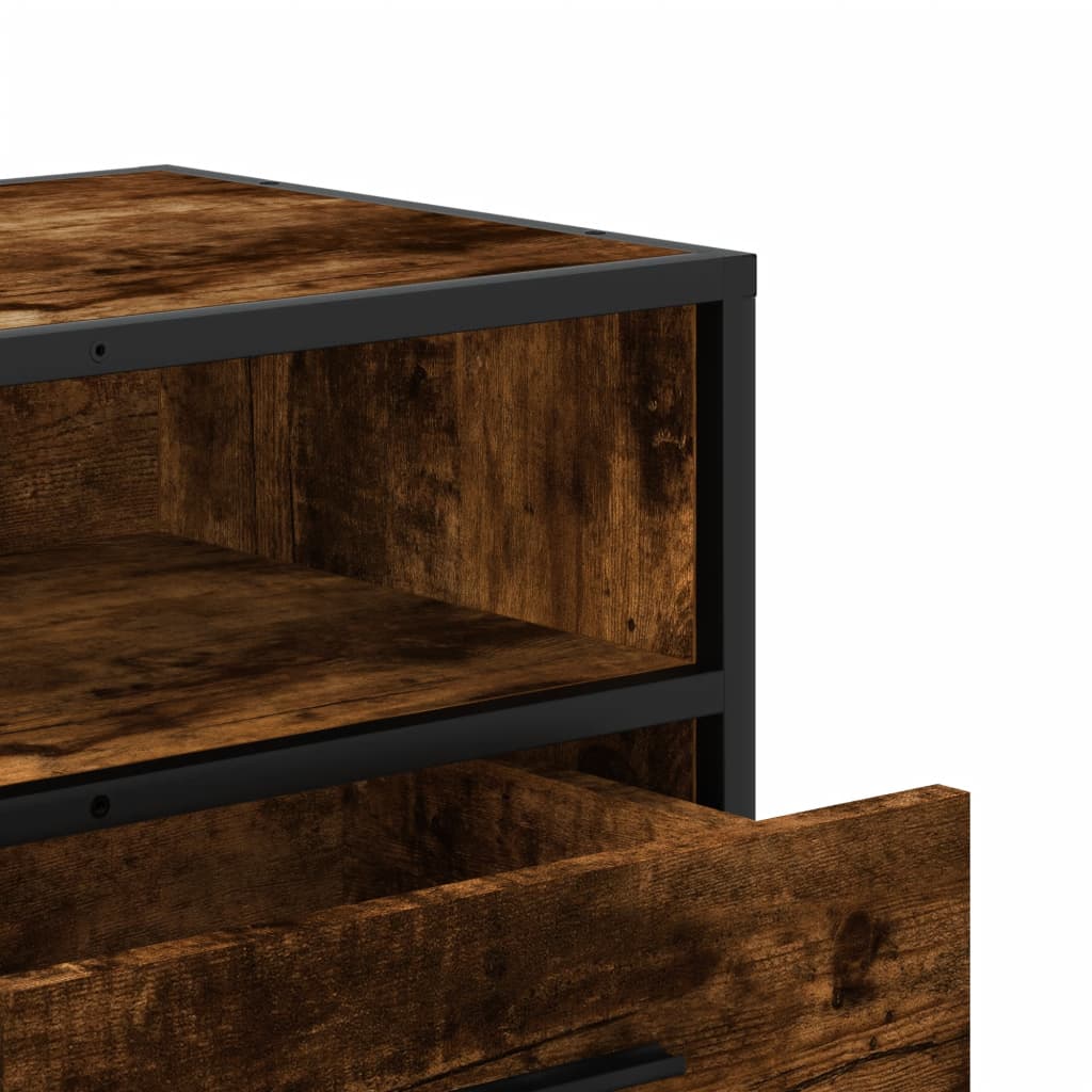 Industrial Wooden 31 Inch TV Tele Stand Unit Cabinet With Storage Drawers Shelf