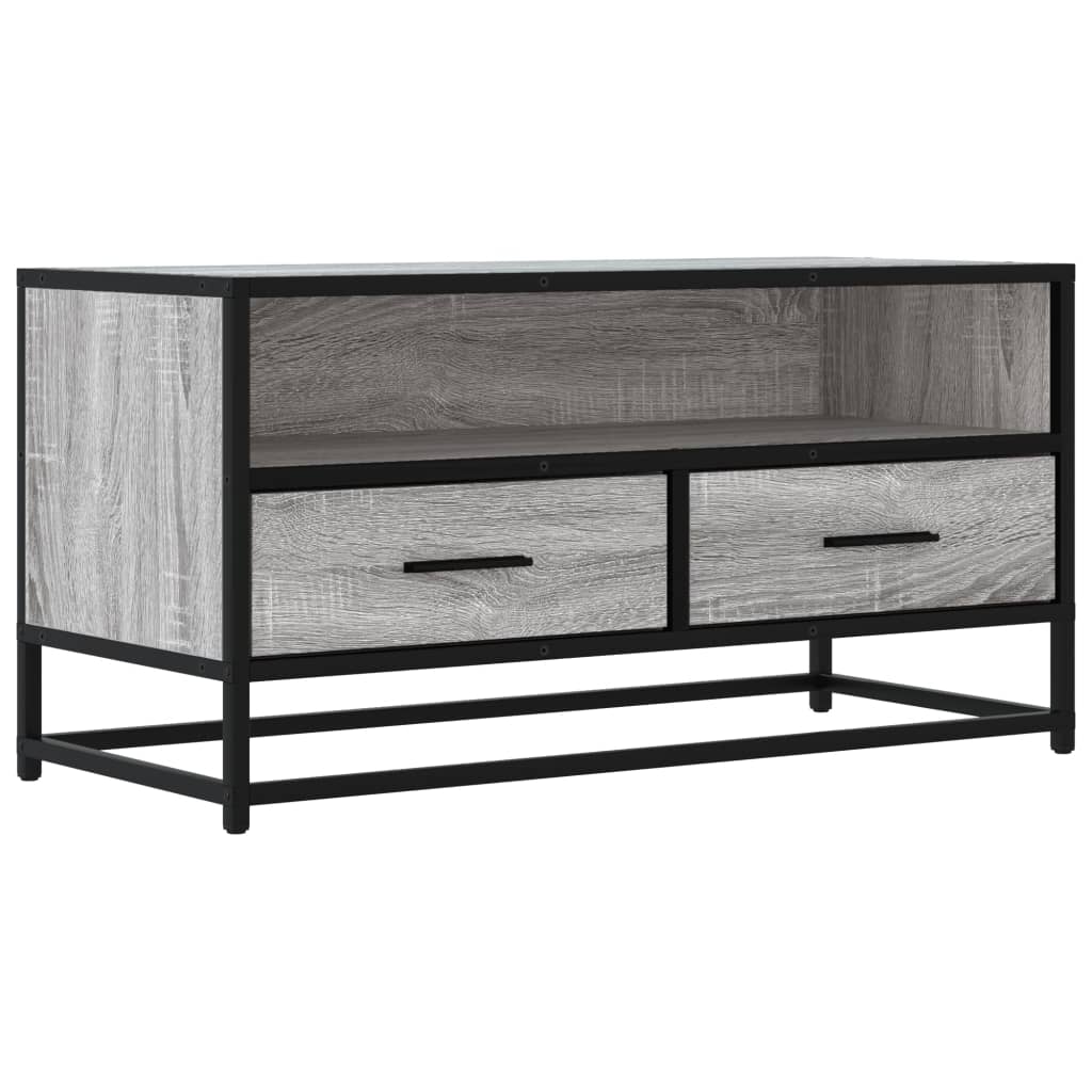 Industrial Wooden 31 Inch TV Tele Stand Unit Cabinet With Storage Drawers Shelf