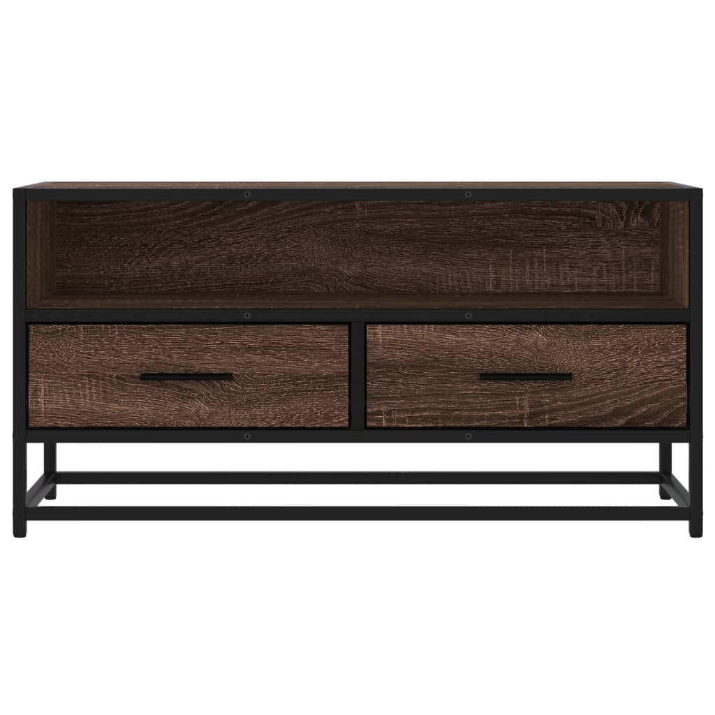 Industrial Wooden 31 Inch TV Tele Stand Unit Cabinet With Storage Drawers Shelf