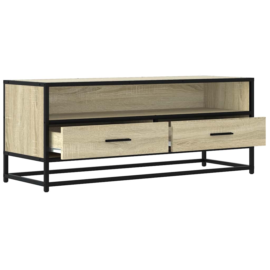 TV Cabinet Sonoma Oak 100x34.5x40 cm Engineered Wood and Metal