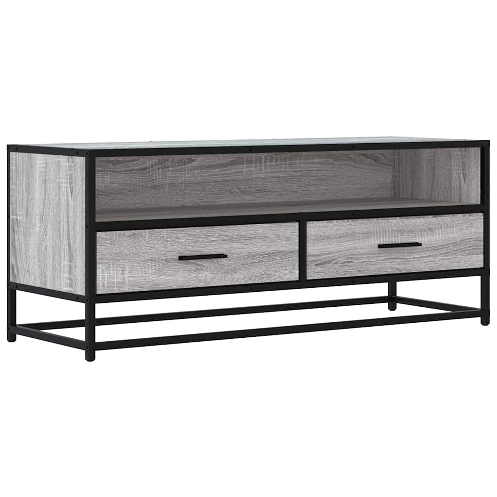 TV Cabinet Grey Sonoma 100x34.5x40 cm Engineered Wood and Metal