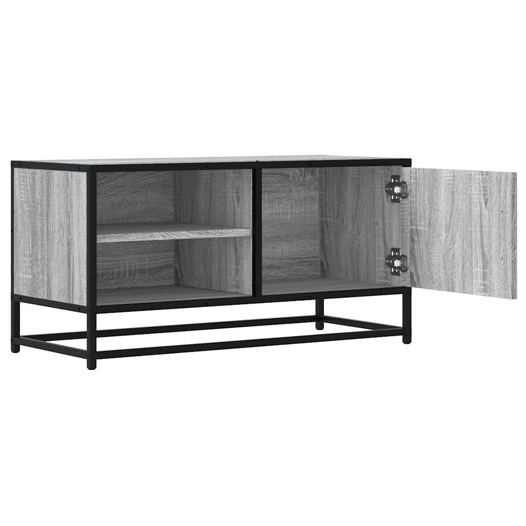 TV Cabinet Grey Sonoma 80x34.5x40 cm Engineered Wood and Metal