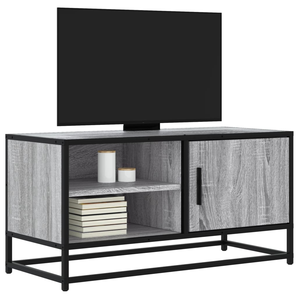 TV Cabinet Grey Sonoma 80x34.5x40 cm Engineered Wood and Metal