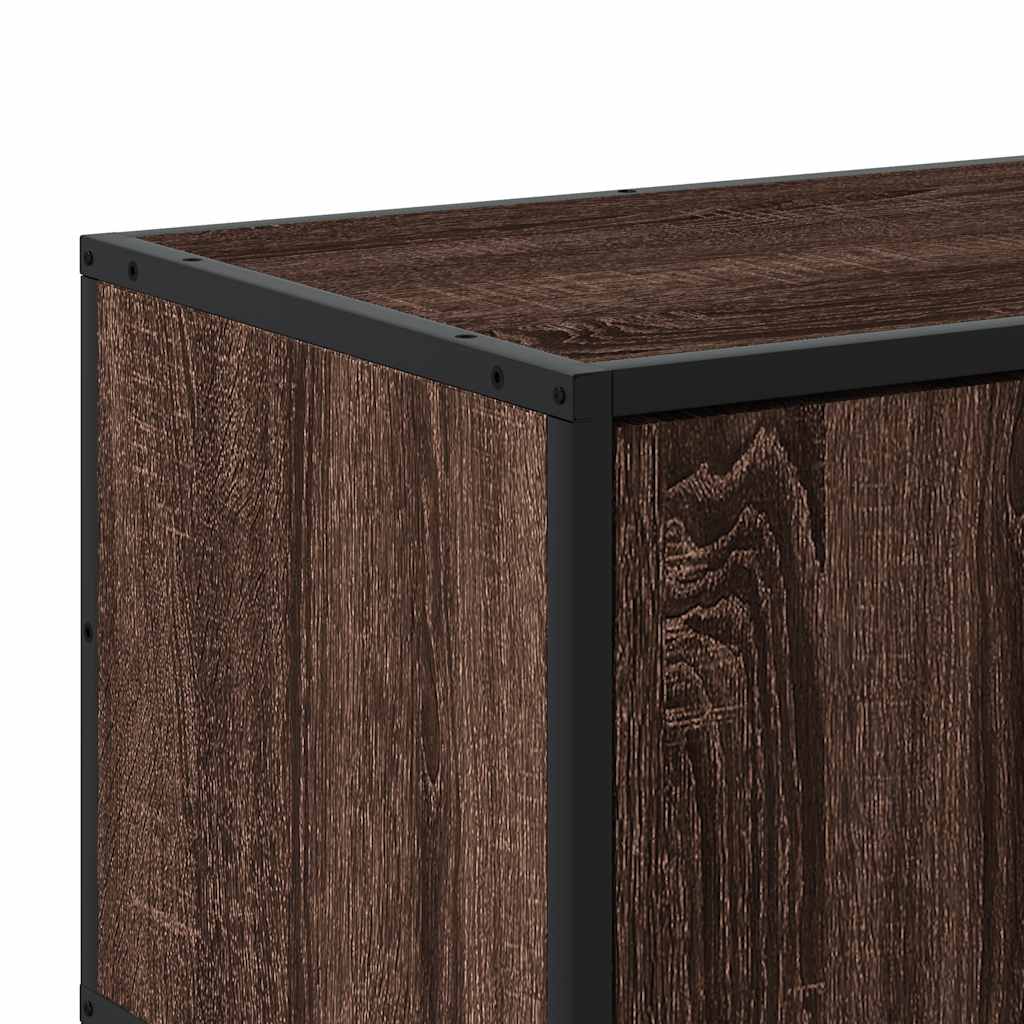 TV Cabinet Brown Oak 80x34.5x40 cm Engineered Wood and Metal