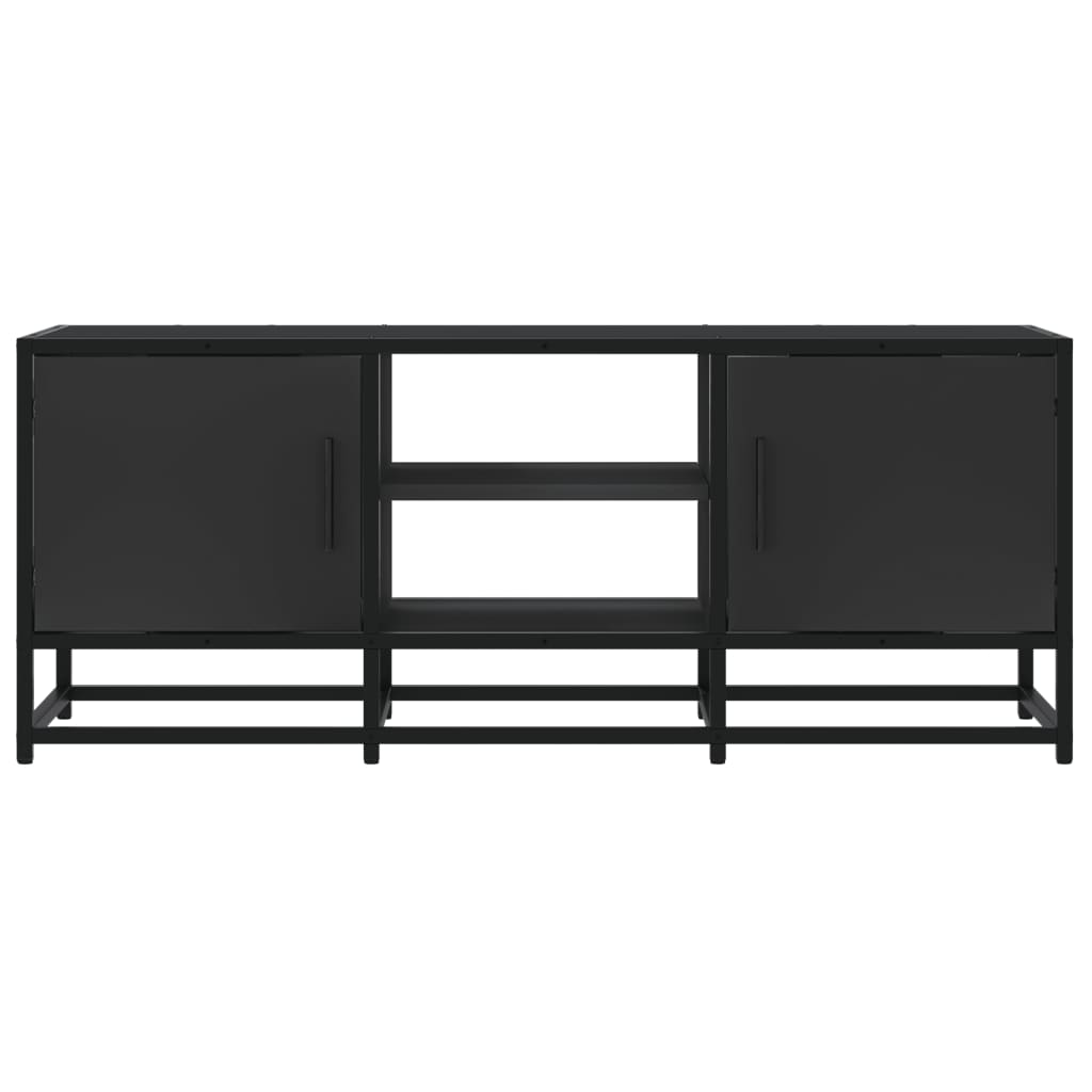 Industrial Wooden 40 Inch TV Tele Stand Unit Cabinet With 2 Doors & Open Storage