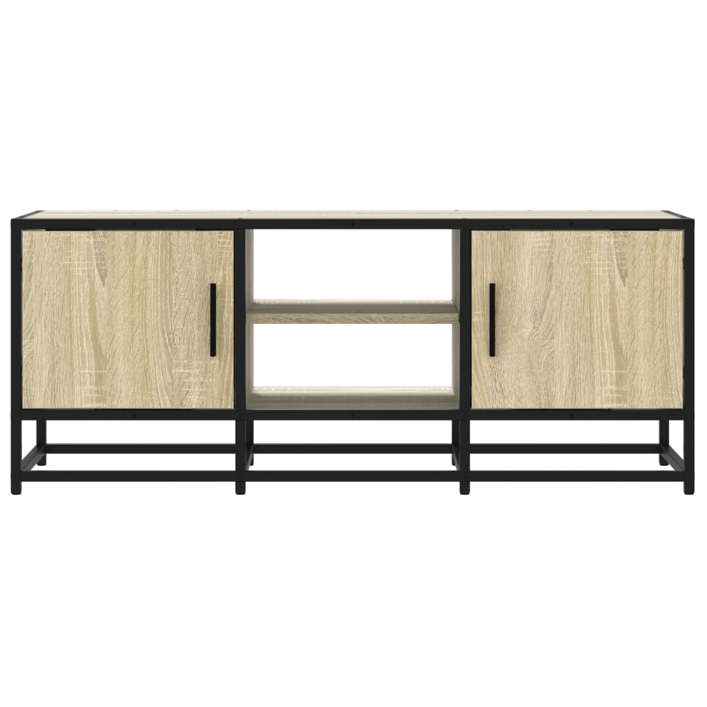 Industrial Wooden 40 Inch TV Tele Stand Unit Cabinet With 2 Doors & Open Storage