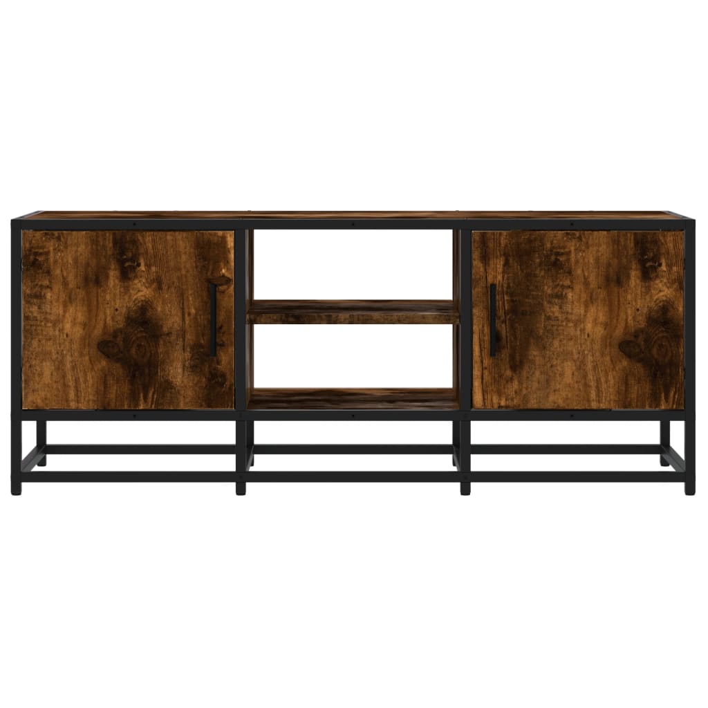 Industrial Wooden 40 Inch TV Tele Stand Unit Cabinet With 2 Doors & Open Storage