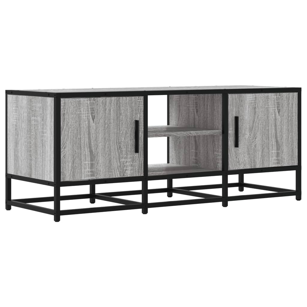 Industrial Wooden 40 Inch TV Tele Stand Unit Cabinet With 2 Doors & Open Storage