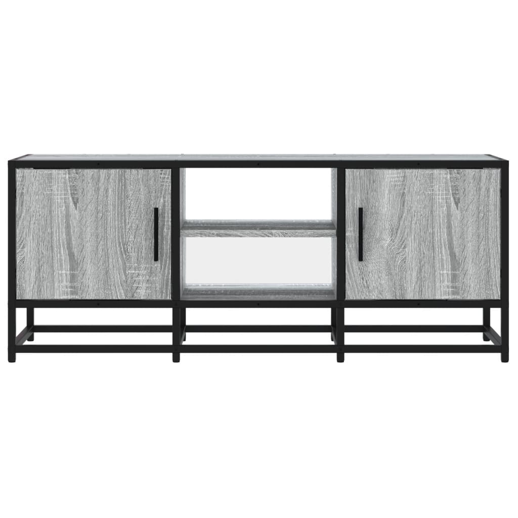 Industrial Wooden 40 Inch TV Tele Stand Unit Cabinet With 2 Doors & Open Storage